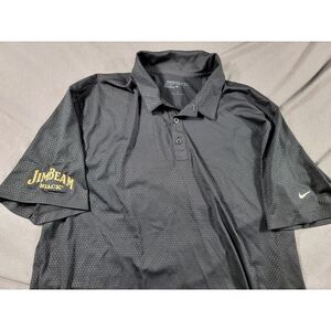 Jim Beam‎ Black Nike Golf Polo Shirt Large Drink Smart All over abstract pattern